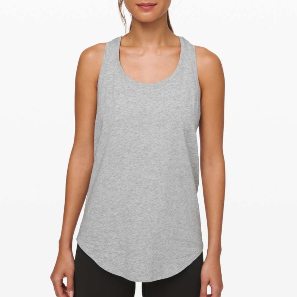 LULULEMON LOVE TANK *PLEATED LIGHT GREY